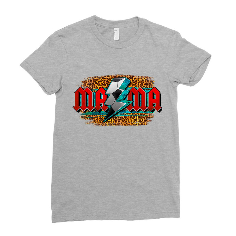 Soccer Lightning Bolt Mama Ladies Fitted T-Shirt by HRA Design Shop | Artistshot