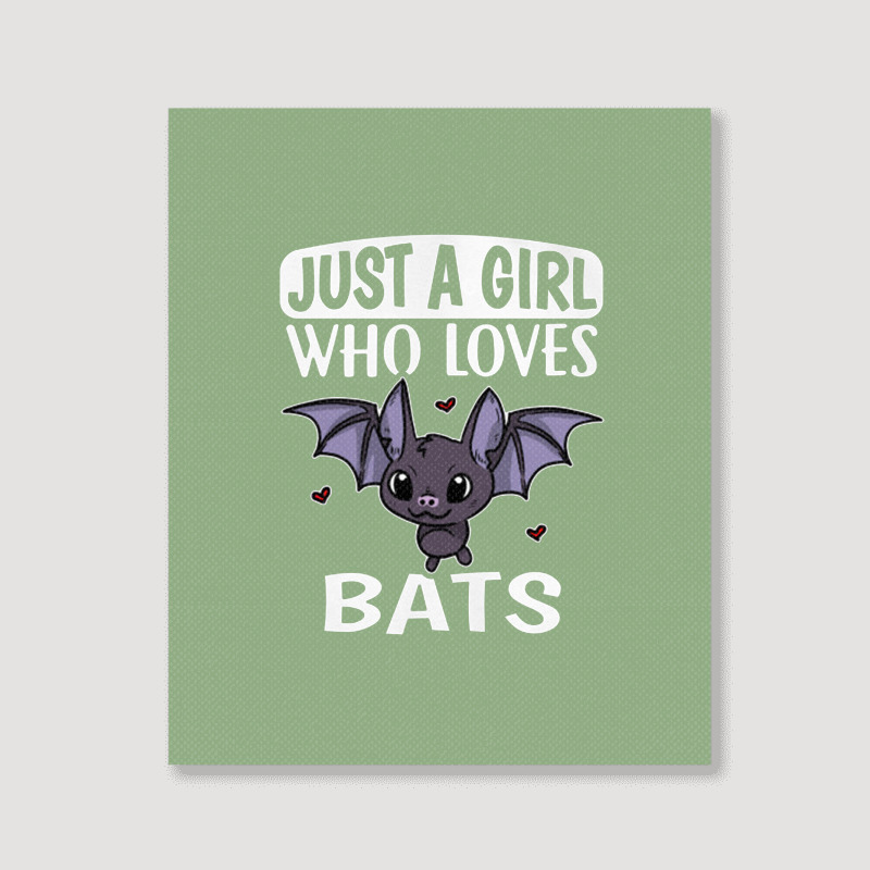 Just A Girl Who Loves Bats Cute Bat Costume Portrait Canvas Print | Artistshot