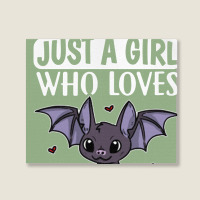 Just A Girl Who Loves Bats Cute Bat Costume Landscape Canvas Print | Artistshot