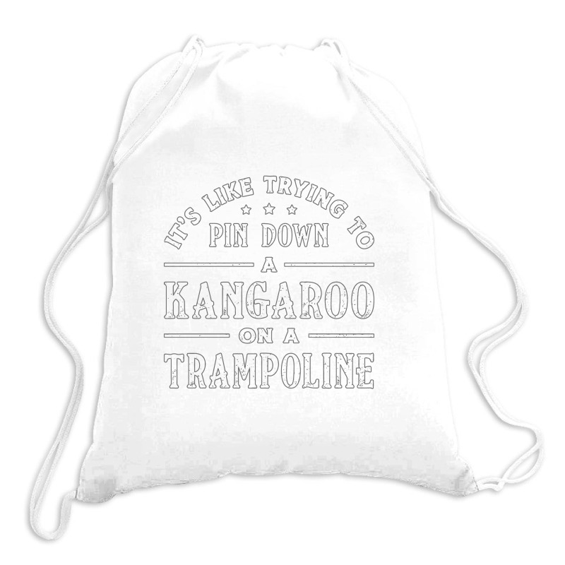 Kangaroo On A Trampoline Gymnast Trampolining Drawstring Bags | Artistshot