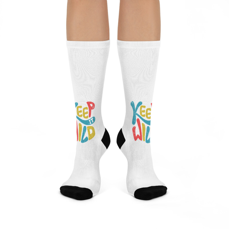 Keep It Wild Kids   Kids Funny Crew Socks | Artistshot