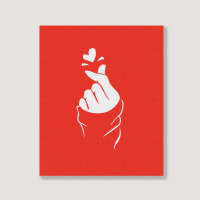 Korean Finger Heart   Love Portrait Canvas Print | Artistshot