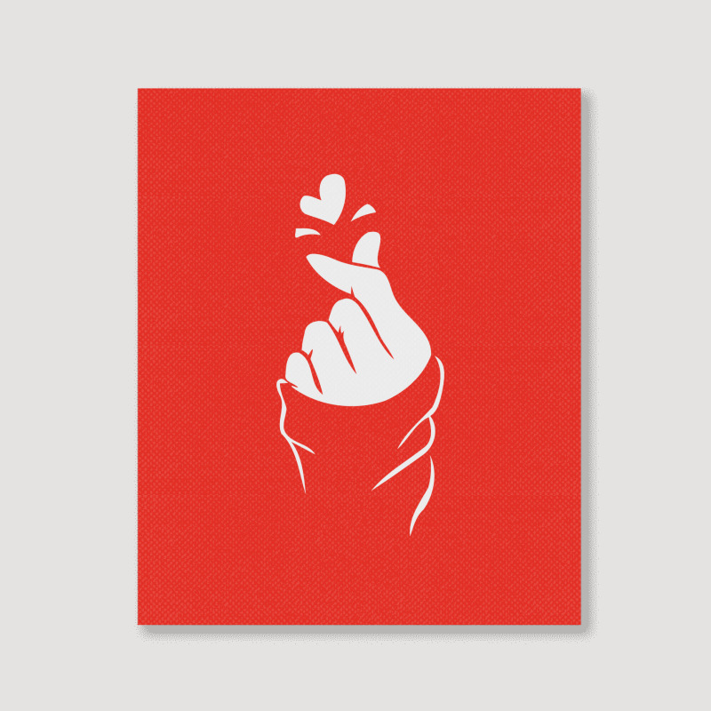 Korean Finger Heart   Love Portrait Canvas Print | Artistshot