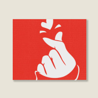 Korean Finger Heart   Love Landscape Canvas Print | Artistshot