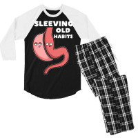 Funny Sleeve Gastric Surgery Bariatric Medical I Old Habits T Shirt Men's 3/4 Sleeve Pajama Set | Artistshot