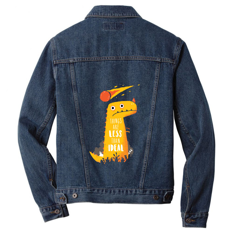 Less Than Ideal   Dinosaur Men Denim Jacket | Artistshot