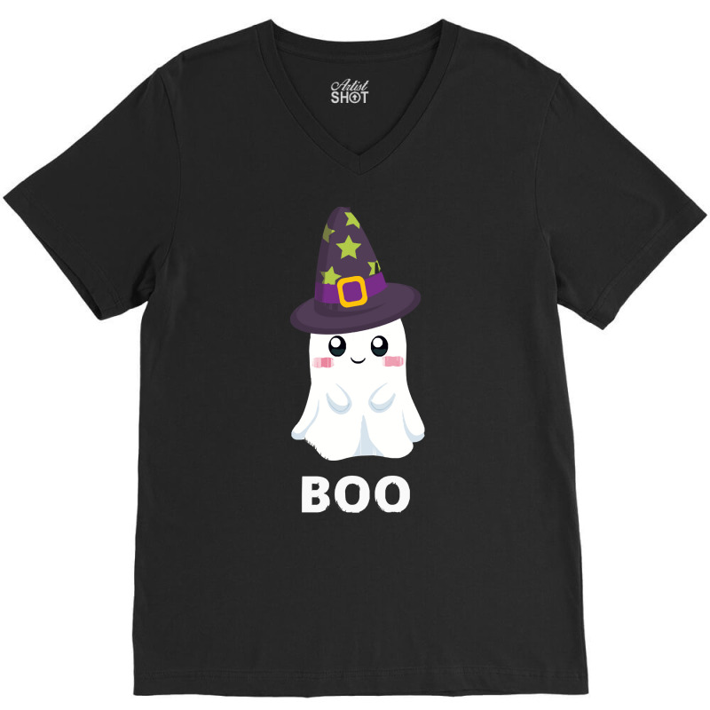 Cute Ghost Halloween T  Shirt Cute Halloween Ghost T  Shirt V-neck Tee | Artistshot