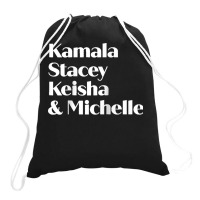 Kamala Stacey Keisha & Michelle Strong Woman Empowerment Raglan Baseba Drawstring Bags | Artistshot