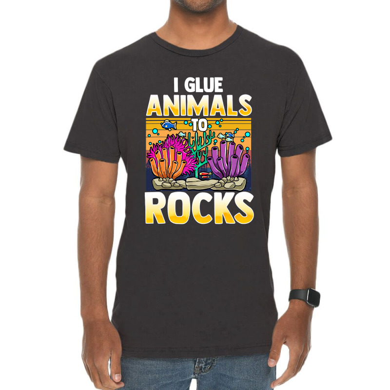 Retro Saltwater Aquarium Fish Tank I Glue Animals To Rocks 289 Vintage T-Shirt by pester | Artistshot