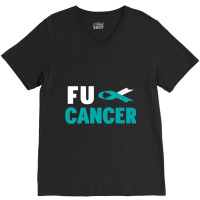 Cervical Cancer Warrior  Fu Cervical Cancer Awareness V-neck Tee | Artistshot