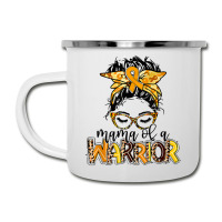 Childhood Cancer Awareness Mama Of A Warrior Gold Ribbon Camper Cup | Artistshot