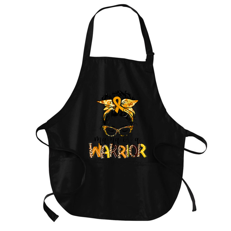 Childhood Cancer Awareness Mama Of A Warrior Gold Ribbon Medium-length Apron | Artistshot