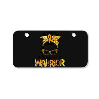 Childhood Cancer Awareness Mama Of A Warrior Gold Ribbon Bicycle License Plate | Artistshot