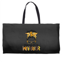 Childhood Cancer Awareness Mama Of A Warrior Gold Ribbon Weekender Totes | Artistshot