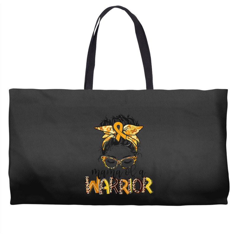 Childhood Cancer Awareness Mama Of A Warrior Gold Ribbon Weekender Totes | Artistshot