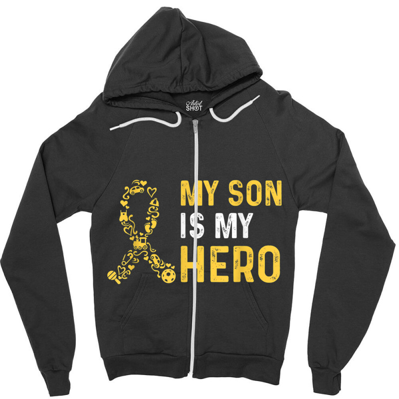 Childhood Cancer Awareness Quote For A Mom Of A Warrior Zipper Hoodie | Artistshot