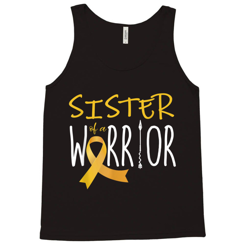 Childhood Cancer Awareness Sister Of A Warrior Tank Top | Artistshot