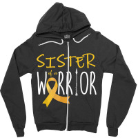 Childhood Cancer Awareness Sister Of A Warrior Zipper Hoodie | Artistshot