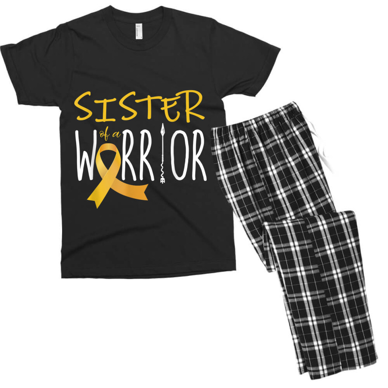 Childhood Cancer Awareness Sister Of A Warrior Men's T-shirt Pajama Set | Artistshot