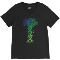 Dna Tree T  Shirt D N A Tree Of Life Genetics Colorful Biology Science V-neck Tee | Artistshot