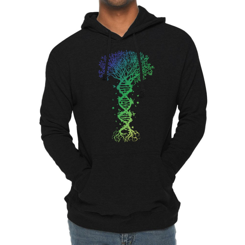 Dna Tree T  Shirt D N A Tree Of Life Genetics Colorful Biology Science Lightweight Hoodie by forgetfulexisting | Artistshot