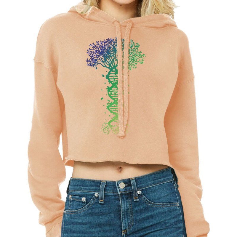 Dna Tree T  Shirt D N A Tree Of Life Genetics Colorful Biology Science Cropped Hoodie by forgetfulexisting | Artistshot