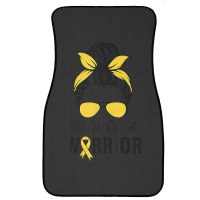 Childhood Cancer  Awareness Mom Of A Warrior Messy Bun Front Car Mat | Artistshot