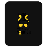 Childhood Cancer  Awareness Mom Of A Warrior Messy Bun Mousepad | Artistshot