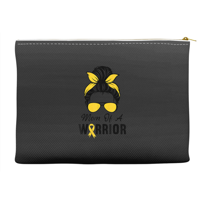 Childhood Cancer  Awareness Mom Of A Warrior Messy Bun Accessory Pouches | Artistshot