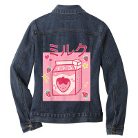 Cute Kawaii Womens Japanese Otaku Anime Strawberry Milkshake Ladies Denim Jacket | Artistshot