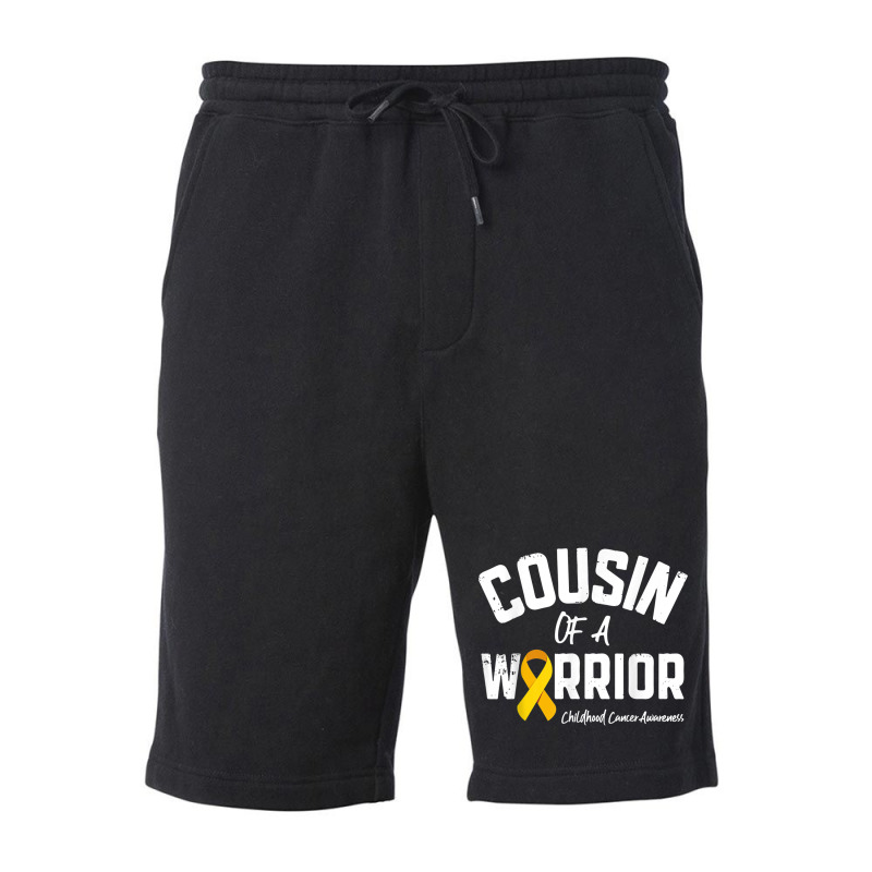 Cousin Of A Warrior Childhood Cancer Awareness Gifts Ribbon Fleece Short | Artistshot