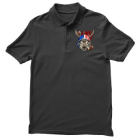 American Football Player Deer Patriotic Animal Deer Hunter Men's Polo Shirt | Artistshot