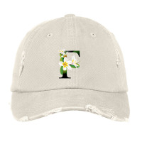 Floral Initial Letter F Vintage Cap | Artistshot