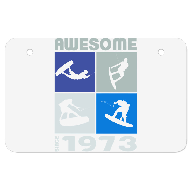 Awesome Since 1973. Wakeboard Lifestyle Long Sleeve T Shirt Atv License Plate | Artistshot