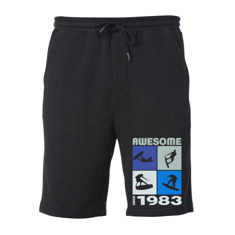 Awesome Since 1983. Wakeboard Lifestyle Long Sleeve T Shirt Fleece Short | Artistshot