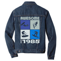 Awesome Since 1985. Wakeboard Lifestyle Long Sleeve T Shirt Men Denim Jacket | Artistshot