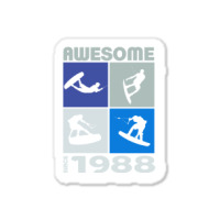 Awesome Since 1988. Wakeboard Lifestyle Long Sleeve T Shirt Sticker | Artistshot