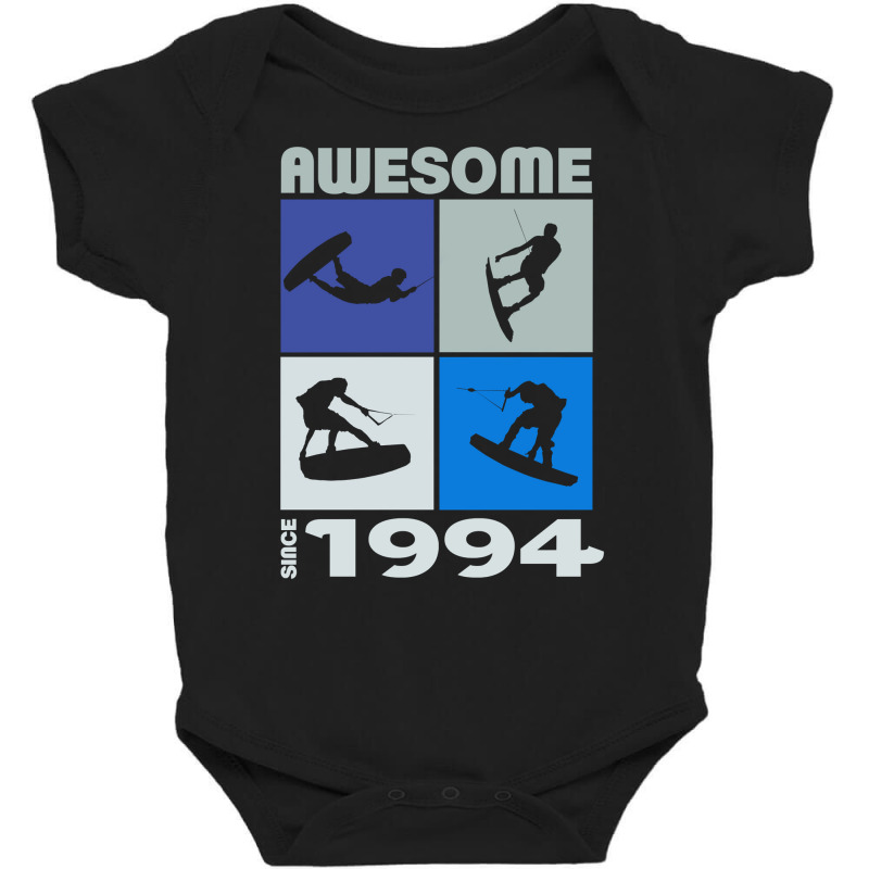 Awesome Since 1994. Wakeboard Lifestyle Long Sleeve T Shirt Baby Bodysuit | Artistshot