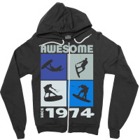 Awesome Since 1974. Wakeboard Lifestyle Pullover Hoodie Zipper Hoodie | Artistshot