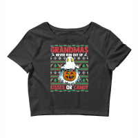 Grandmas Never Run Out Of Kisses Or Candy Halloween Granny T Shirt Crop Top | Artistshot