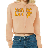 Halloween T  Shirti´m Just Here For The Boos Ghost Orange Color Text Cropped Hoodie | Artistshot