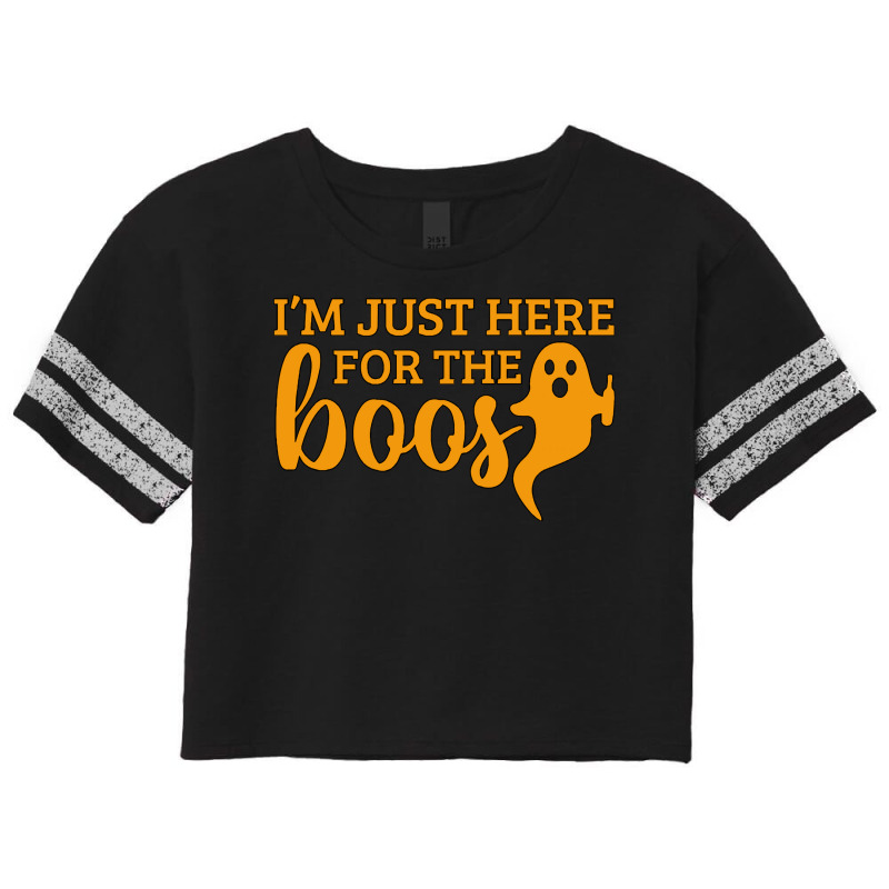 Halloween T  Shirti´m Just Here For The Boos Ghost Orange Color Text Scorecard Crop Tee by simplisticgive | Artistshot