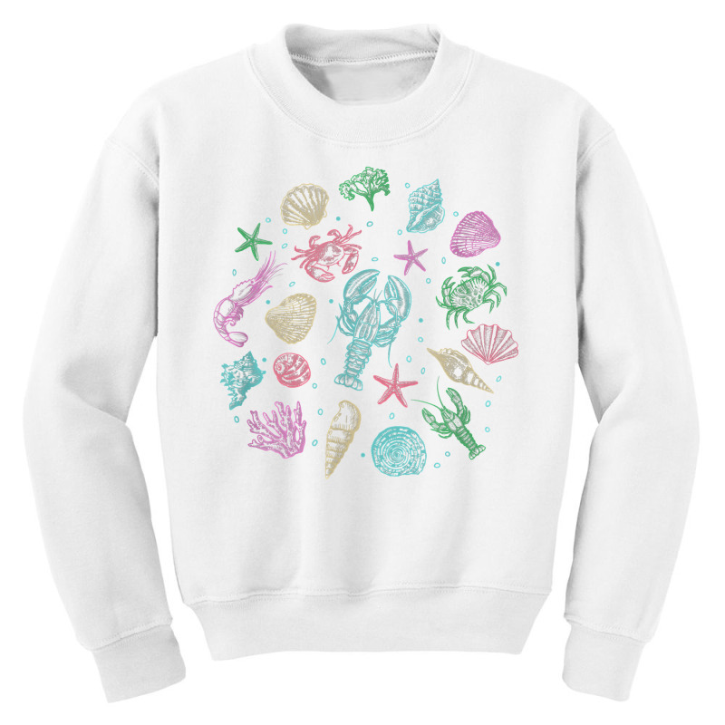 Crustaceancore Crustacean Core Vintage Lobster Crab Shells T Shirt Youth Sweatshirt | Artistshot