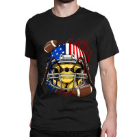 American Football Player Bee Patriotic 4th Of July Bee Lover Classic T-shirt | Artistshot