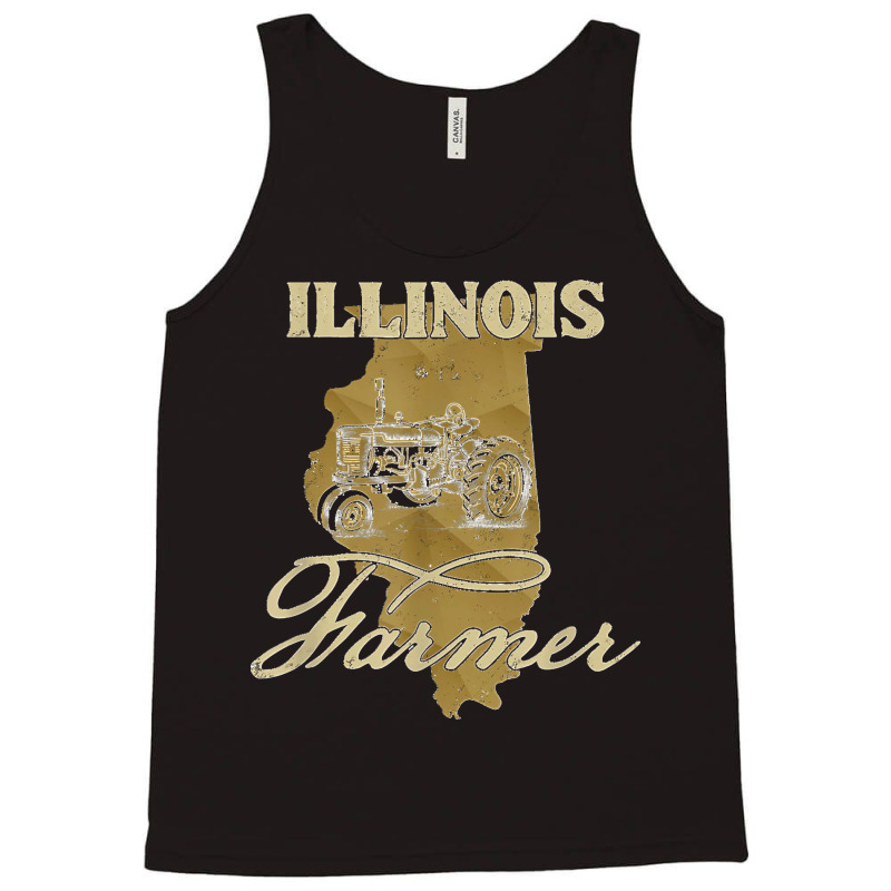 Illinois Farmer Tractor Lover State Map Farming Local Farmer Tank Top by EaglesonBonnie | Artistshot