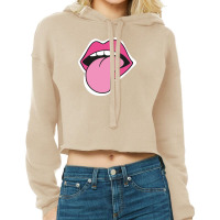 Mouth Tongue Lip Cropped Hoodie | Artistshot