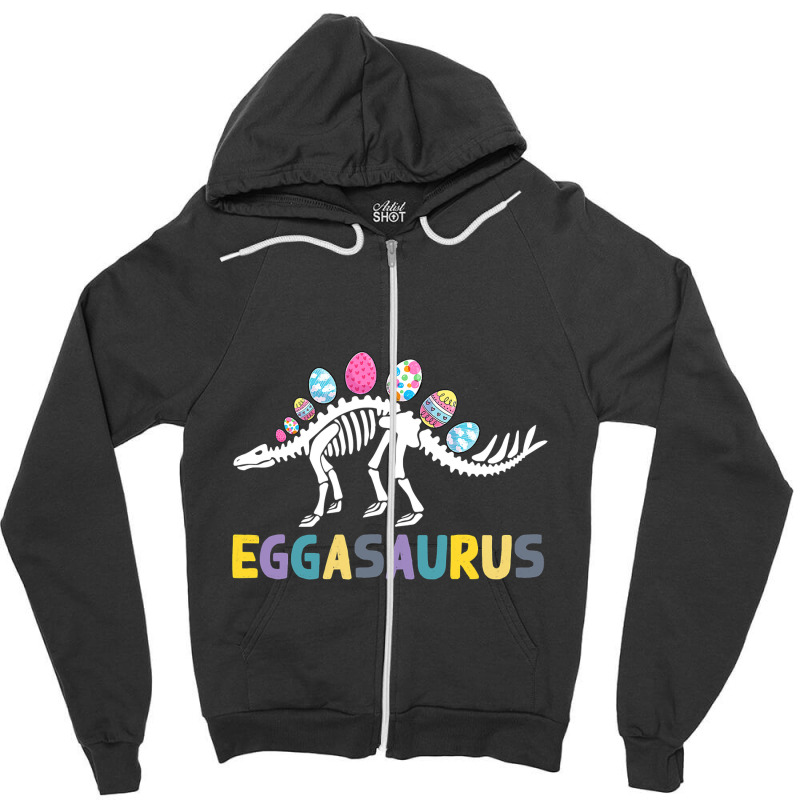 Eggasaurus Stegosaurus Easter Egg Dinosaur Funny Easter Zipper Hoodie | Artistshot