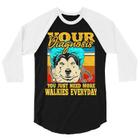 Alaskan Klee Kai Malamute Siberian Husky Dog Walking Humor 3/4 Sleeve Shirt | Artistshot