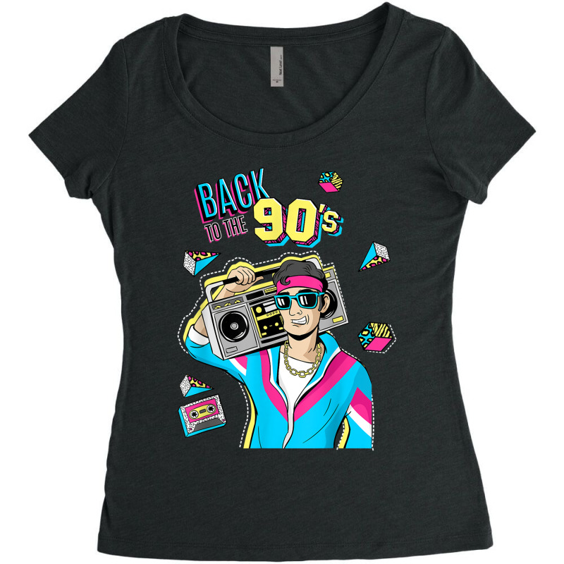 Retro Back To 90's Novelty Graphics & Cool Designs Funny Gifts Boy Gir Women's Triblend Scoop T-shirt by FrederickDesign | Artistshot