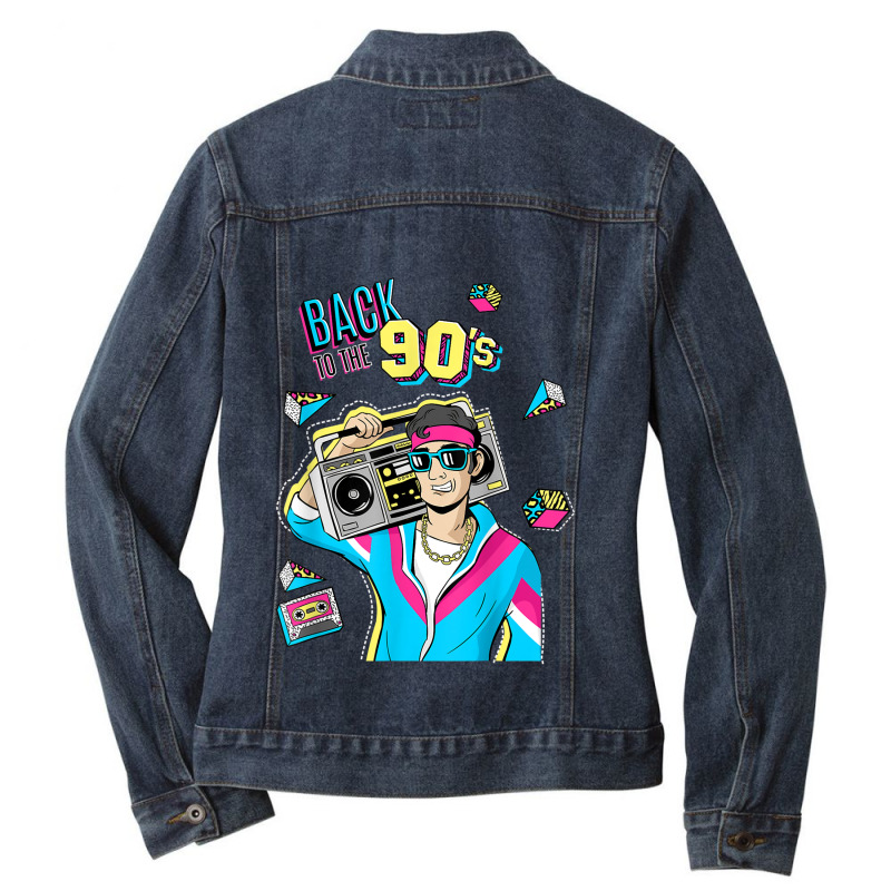 Retro Back To 90's Novelty Graphics & Cool Designs Funny Gifts Boy Gir Ladies Denim Jacket by FrederickDesign | Artistshot